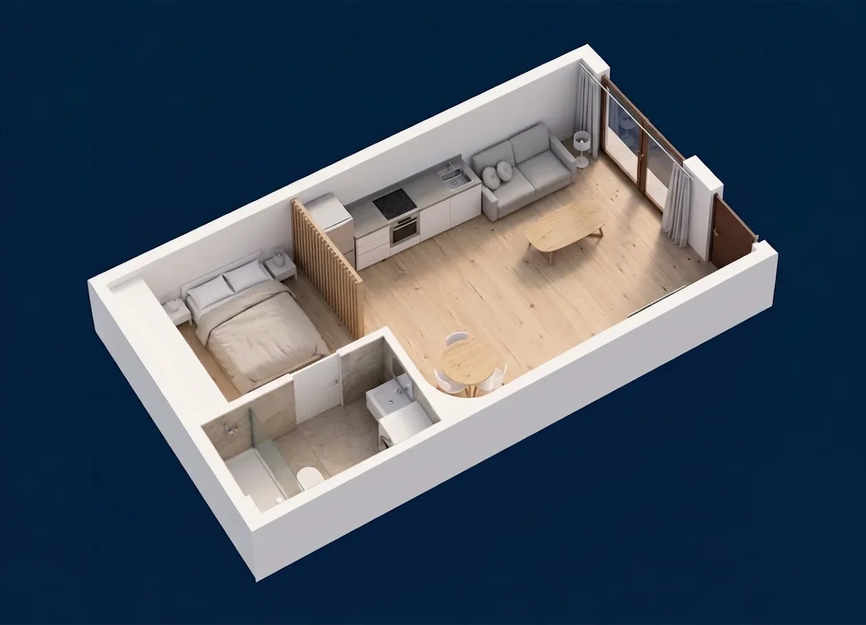 Isométrico 3D de la tipología C